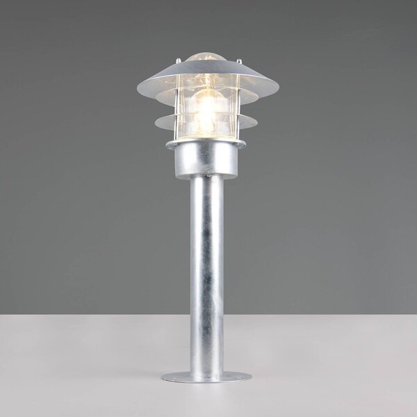 Trio Lighting Stojanová lampa Ruvuuma, zinková barva, výška 50 cm, kov, IP44, stmívatelný, Hliník / šedá / zinek, kov