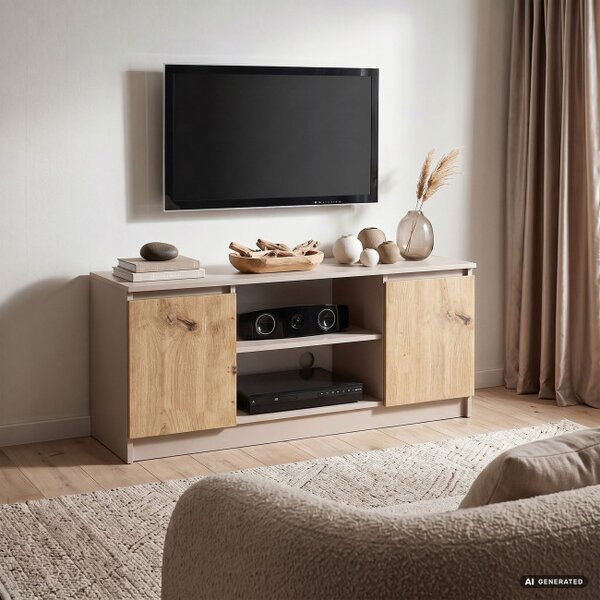 Komoda RTV K120 2D 1P CLP kašmírová / dub artisan