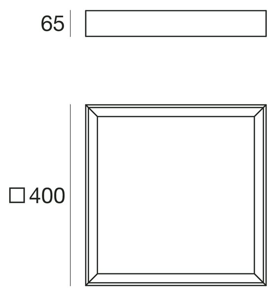 Linea Light 8328 Tara_Q, bílé stropní svítidlo, 31W LED 3000K, 40x40cm