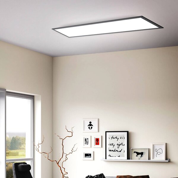 B.K. Licht LED panel Odin zapnuto/vypnuto, 100 x 25 cm, černý, 4 000 K, Černá, Pracovna / kancelář, kov, Moderní