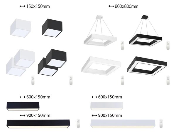 Immax NEO CANTO SLIM Smart závěsné svítidlo 80x80x7cm 60W černé Zigbee 3.0