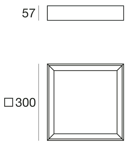 Linea Light 8325 Tara_Q, bílé stropní svítidlo, 21W LED 3000K, 30x30cm