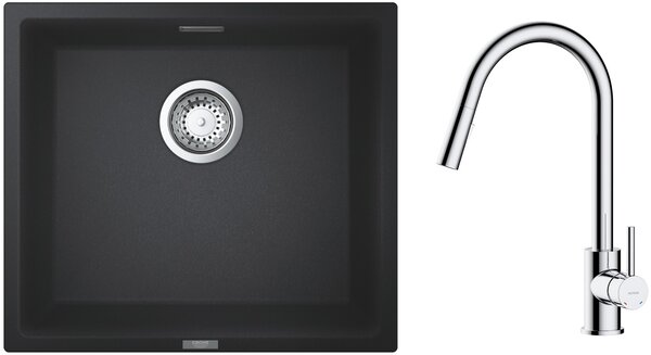 Sada granitový dřez Grohe K700 31653AP0, kuchyňská baterie Oltens Litla 35204100