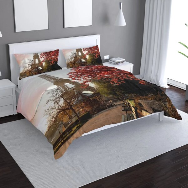 Sablio Povlečení Eiffelova věž a červený strom - 140x200 / 90x70