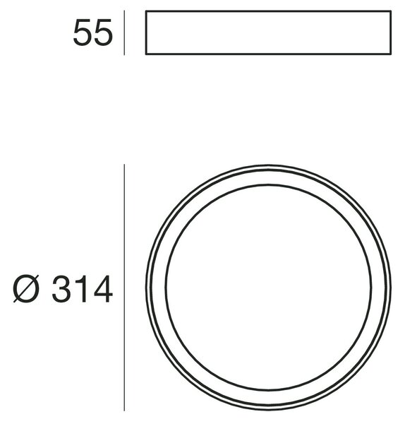 Linea Light CA004DWHMDI Tara_R, bílé stropní svítidlo, 21W LED 2700K, prům.30cm