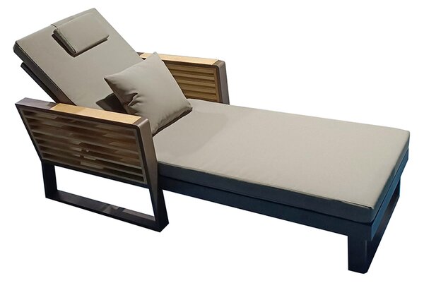 Zahradní lehátko NEW YORK BROWN TAUPE Exteriér | Zahradní lehátka