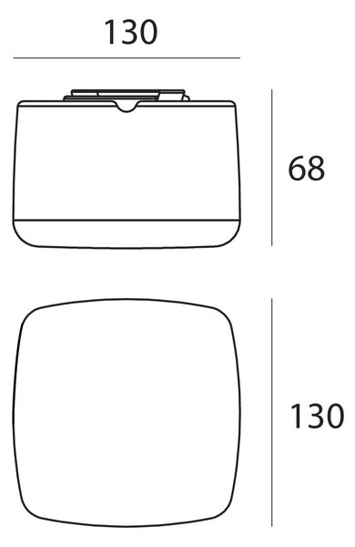 Linea Light 8029 MiniWhite_Q, čtvercové nástěnné svítidlo z bílého polyethylenu, 4W LED 3000K, 13x13cm, IP65