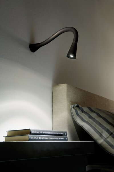 Linea Light 7221 Snake_W1, černá flexibilní LEDka k posteli bez vypínače, 2W LED 3000K, délka 42cm