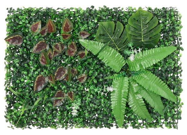 Umělý plot s rostlinami 24 ks zelený 40 x 60 cm