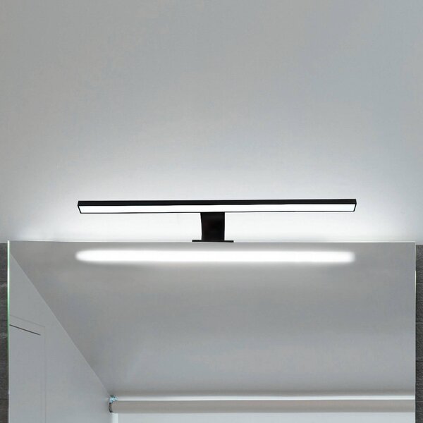 B.K. Licht LED zrcadlové svítidlo Bill, šířka 60 cm, černé, kov, 4 000 K, Černá, Koupelna, kov, Moderní