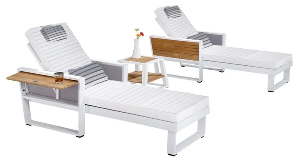 Set zahradních lehátek YORK WHITE Exteriér | Zahradní lehátka