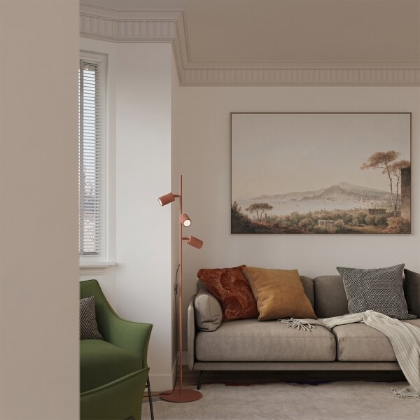 Sollux SL.2024 - Stojací lampa KARBON 3xGU10/10W/230V oranžová
