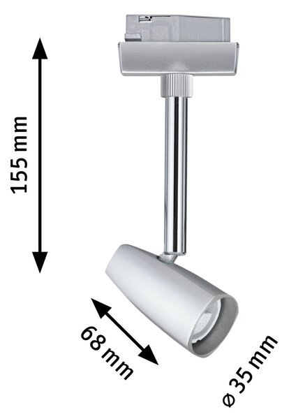 Paulmann 95461 Barelli, spot pro Urail system, 1xGU10 max. 10W, matný chrom