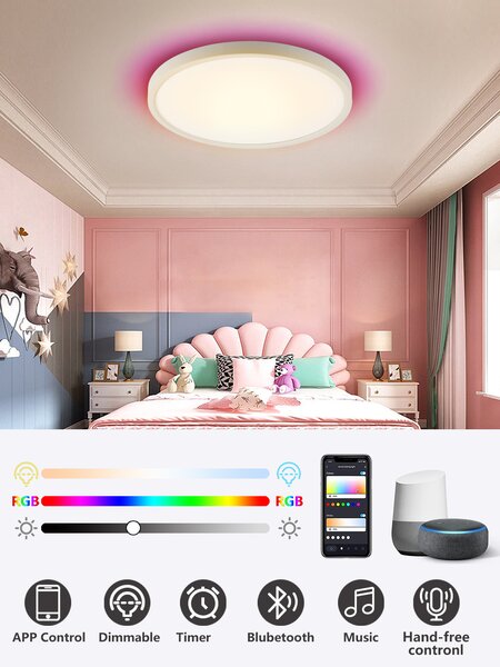 Immax NEO LITE TUDO Smart stropní svítidlo RGB podsvícení 60cm 65W Tuya WiFi Beacon bílá