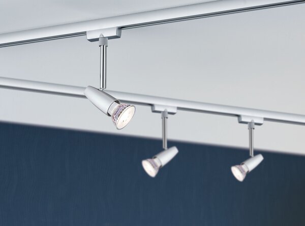 Paulmann 95459 Barelli, základní set Urail systemu, 3xGU10 max. 10W, matný chrom, délka 1,2m