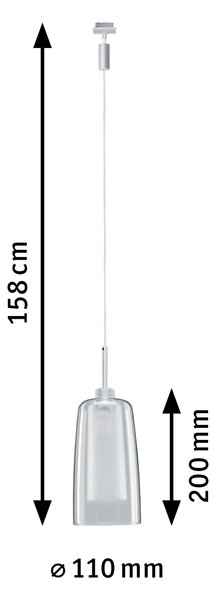 Paulmann 94998 Arido, závěsné svítidlo pro Urail, 1xGU10 max. 10W, výška 38cm