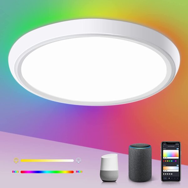 Immax NEO LITE TUDO Smart stropní svítidlo RGB podsvícení 40cm 50W Tuya WiFi Beacon bílá