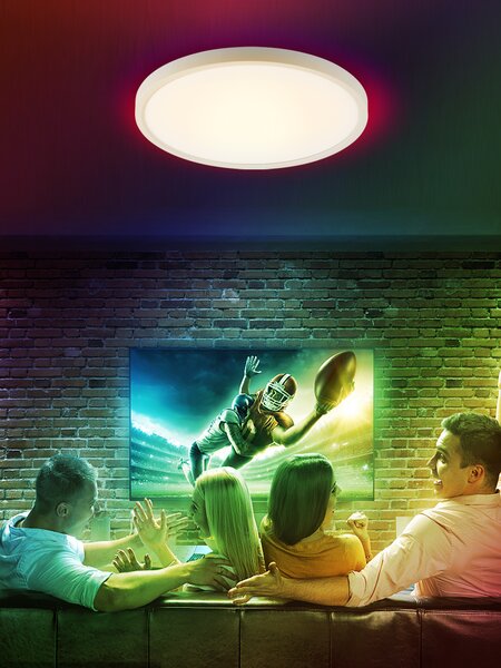 Immax NEO LITE TUDO Smart stropní svítidlo RGB podsvícení 60cm 65W Tuya WiFi Beacon bílá