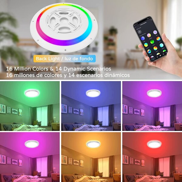 Immax NEO LITE TUDO Smart stropní svítidlo RGB podsvícení 40cm 50W Tuya WiFi Beacon bílá