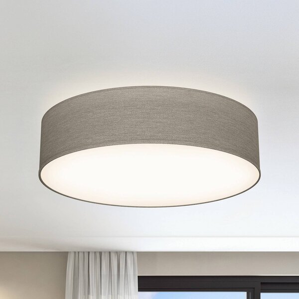B.K. Licht Stropní světlo Litora, taupe, Ø 38 cm, textil, E27, stmívatelný, Hnědá / rez, Obývací pokoj / jídelna, Textil / tkanina / hedvábí