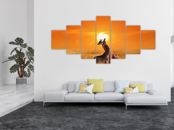 Obraz - Žirafy v národním parku Serengeti (210x100 cm)