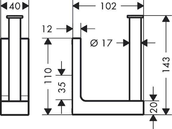 Axor Universal Rectangular držák na toaletní papír chrom 42654000