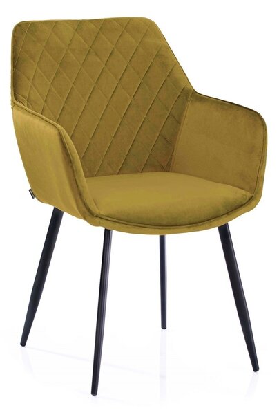 HOMEDE Designová židle Vialli hořčicová
