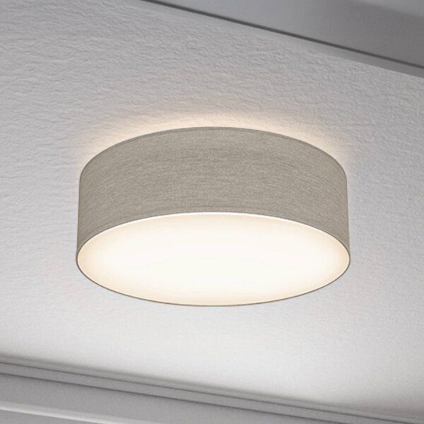 B.K. Licht Stropní světlo Litora, taupe, Ø 30 cm, textil, E27, stmívatelný, Hnědá / rez, Obývací pokoj / jídelna, Textil / tkanina / hedvábí