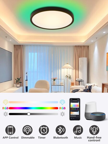 Immax NEO LITE TUDO Smart stropní svítidlo RGB podsvícení 60cm 65W Tuya WiFi Beacon černá