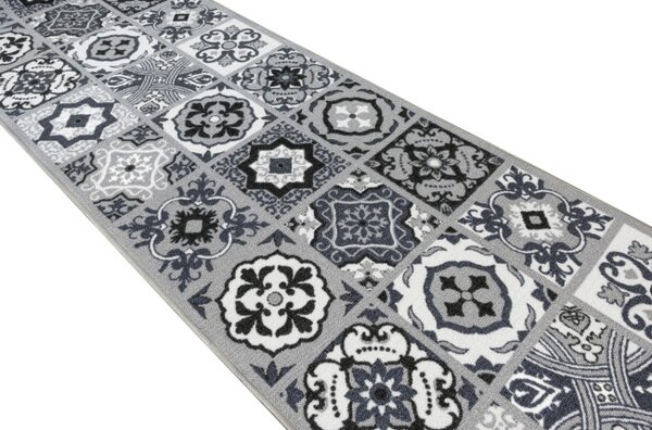 Protiskluzový běhoun Patchwork - šedý