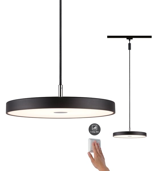 Paulmann 96792 Hildor, závěsné svítidlo pro Urail system, 1x15W LED 3000K, tříkrokové stmívání, černá, průměr 31cm