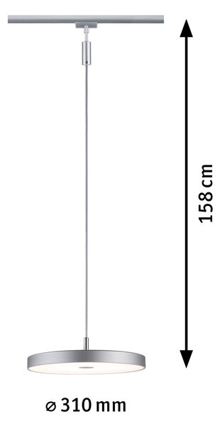 Paulmann 96790 Hildor, závěsné svítidlo pro Urail system, 1x15W LED 3000K, tříkrokové stmívání, matný chrom, průměr 31cm