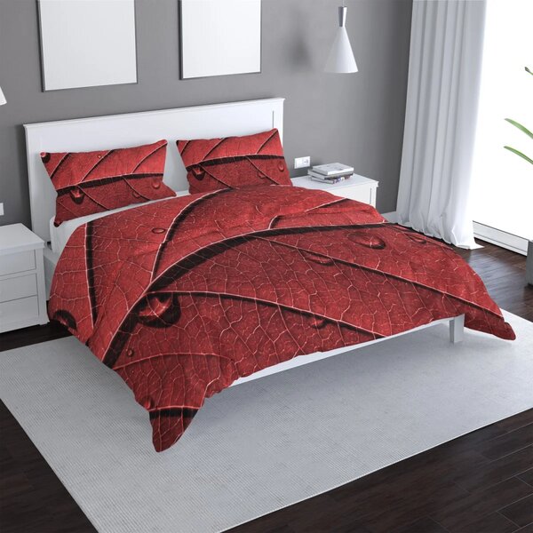 Sablio Povlečení Červený list - 140x200 / 90x70