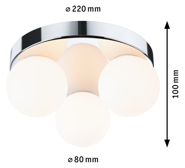Paulmann 71062 Gove, koupelnové stropní svítidlo 3xG9 max. 20W, chrom, průměr 22cm, IP44