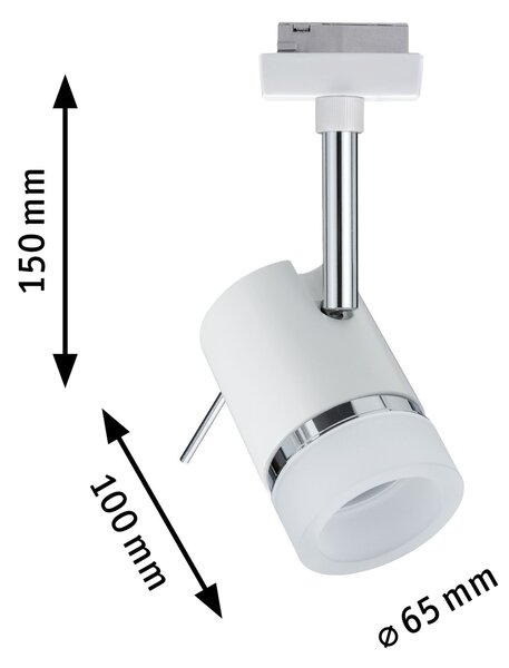 Paulmann 95363 Pipe, spot pro Urail system, 1xGU10 max. 10W, bílá/chrom