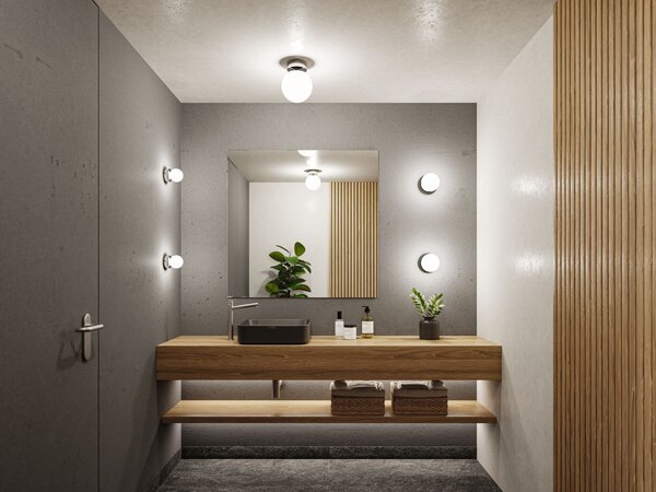 Paulmann 71065 Gove, koupelnové stropní svítidlo LED 9W 3000K, chrom, průměr 17cm, IP44