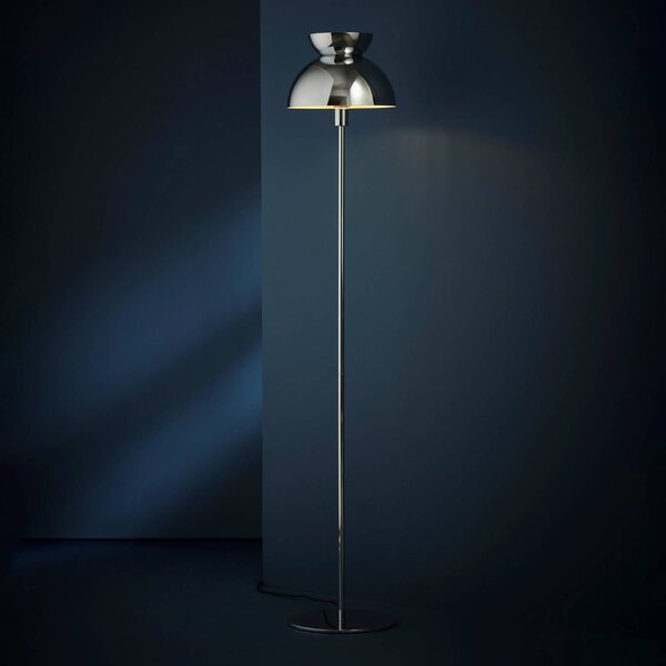 FRANDSEN Stojací lampa Butterfly, chromová, 135 cm, E14, Chrom / stříbro, Obývací pokoj / jídelna, kov, Design