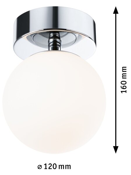 Paulmann 71064 Gove, koupelnové stropní svítidlo LED 5W 3000K, chrom, průměr 12cm, IP44