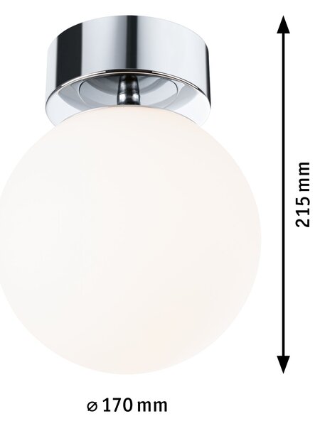 Paulmann 71065 Gove, koupelnové stropní svítidlo LED 9W 3000K, chrom, průměr 17cm, IP44