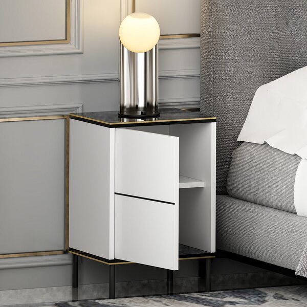 Noční stolek Imaj White Marble