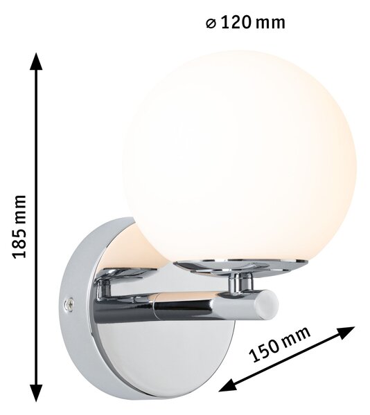 Paulmann 71067 Gove, koupelnové nástěnné svítidlo LED 5W 3000K, chrom, průměr 12cm, IP44