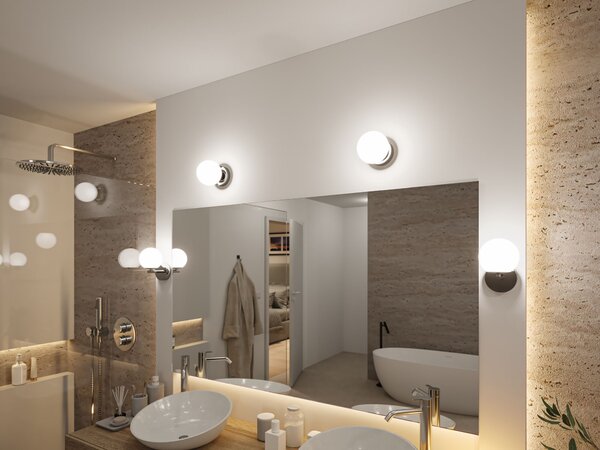 Paulmann 71067 Gove, koupelnové nástěnné svítidlo LED 5W 3000K, chrom, průměr 12cm, IP44