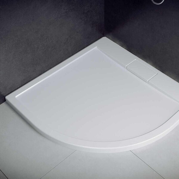 Besco Axim Ultraslim půlkruhová sprchová vanička 90x90 cm bílá #BAX-90-NR