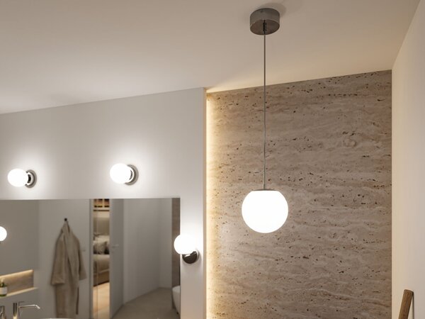 Paulmann 71066 Gove, koupelnové závěsné svítidlo LED 9W 3000K, chrom, průměr 17cm, IP44