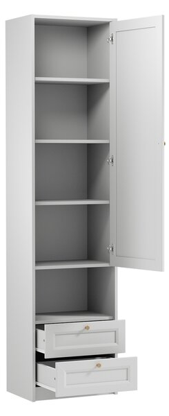 Kombinovaná šatní skříň 54 cm SILVA - bílá / zlatá