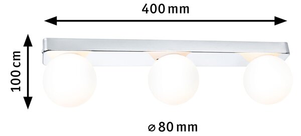 Paulmann 71063 Gove, koupelnové nástěnné svítidlo 3xG9 max. 20W, chrom, délka 40cm, IP44