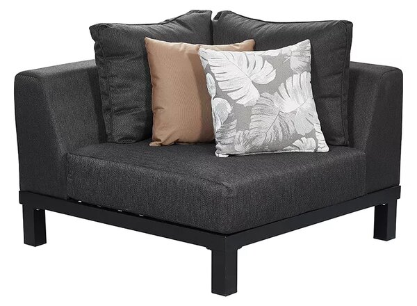 Zahradní 5 místná rohová sedací souprava POLO 2.0 BLACK Exteriér | Zahradní sedací sestavy