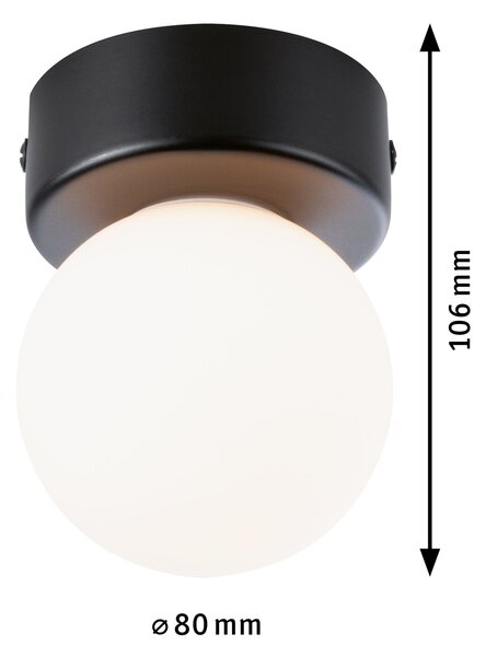 Paulmann 71068 Gove, koupelnové stropní svítidlo 1xG9 max. 20W, černá, průměr 8cm, IP44