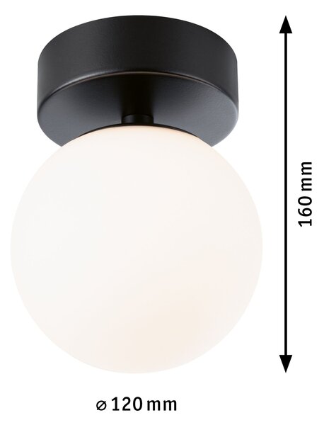 Paulmann 71071 Gove, koupelnové stropní svítidlo LED 5W 3000K, černá, průměr 12cm, IP44