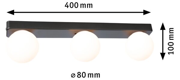 Paulmann 71070 Gove, koupelnové nástěnné svítidlo 3xG9 max. 20W, černá, délka 40cm, IP44